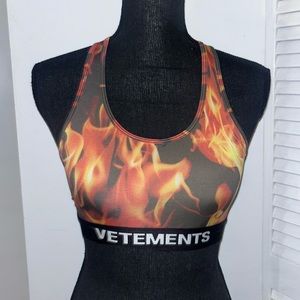 VETEMENTS Fire Print Sports Bra